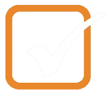 Haken in orangenem Rahmen